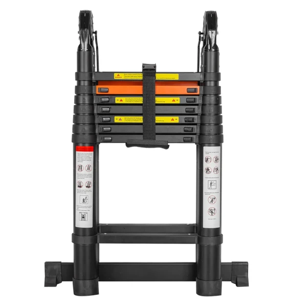 Лестница-стремянка телескопическая алюминиевая многофункциональная (2.5+2.5м, 8+8ступенек, max нагрузка 150кг, вес 18.2кг)