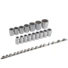 Набор головок 16пр.1/2''(12гр.)(10-19,21,22,24,27,30,32мм) на планке