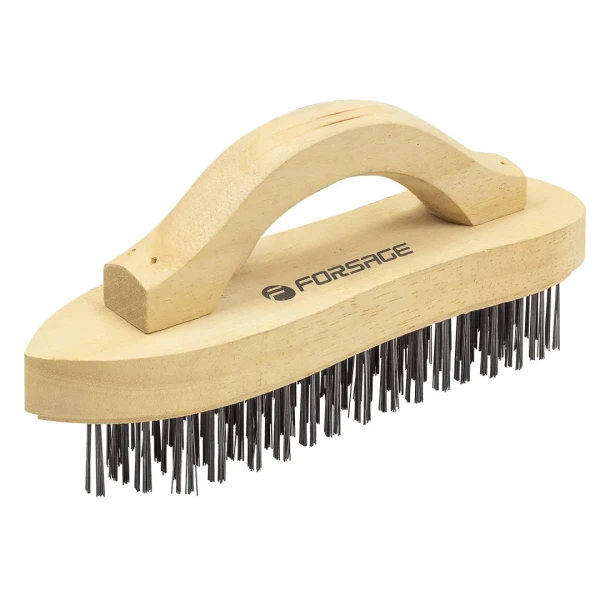 Щетка по металлу ручная в деревянном корпусе с П-образной рукояткой (проволока из высокоуглеродистой стали, 5x17рядов)