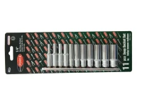 Набор головок глубоких 11пр. 1/4''6гр.(4,5,5.5,6-13мм), на планке