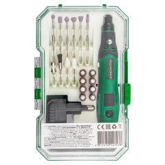 Шуруповерт аккумуляторный (3.6V, Li-ion 600Ah) в комплекте с аксессуарами, набор 26пр.