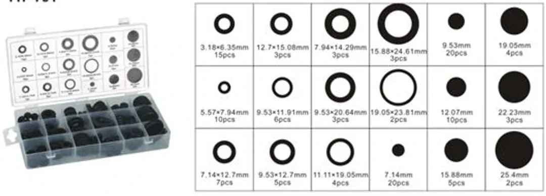 Заглушки, кольца уплотнительные резиновые для прокладки проводов, 125пр.
