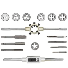 Набор метчиков и плашек метрический 16пр. (М3х0.5, М4х0.7, М5х0.8, М6х1, М8х1.25, М10х1.5, М12х1.75)