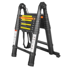 Лестница-стремянка телескопическая алюминиевая многофункциональная (2.8+2.8м, 9+9ступенек, max нагрузка 150кг, вес 20.3кг)