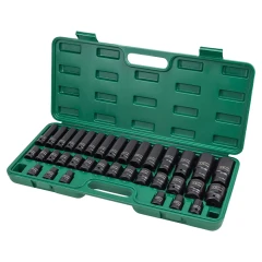 Набор головок 35 пр. (короткие 38мм: 8-23, 24, 27, 30, 32мм, глубокие 78мм: 10, 12-19, 21, 22, 24, 27, 30, 32мм) в кейсе