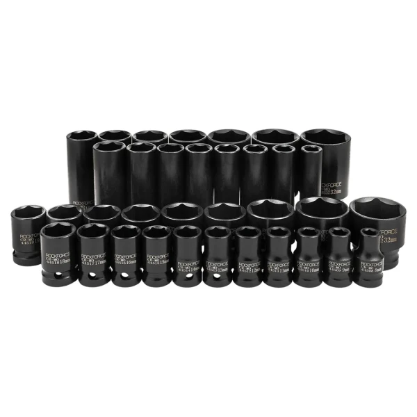 Набор головок 35 пр. (короткие 38мм: 8-23, 24, 27, 30, 32мм, глубокие 78мм: 10, 12-19, 21, 22, 24, 27, 30, 32мм) в кейсе