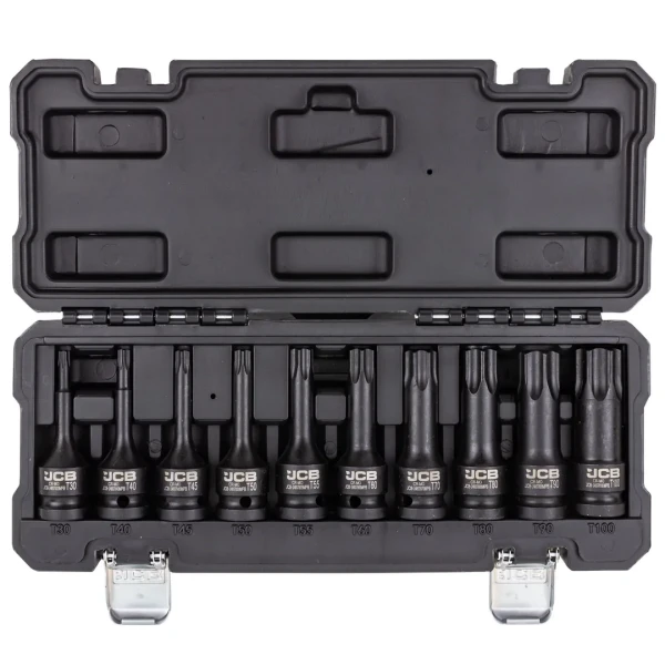 Набор головок-бит TORX ударных 10пр.,1/2''(T30, T40, T45, T50, T55, T60, T70, T80, T90, T100), в кейсе