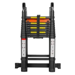 Лестница-стремянка телескопическая алюминиевая многофункциональная (3.1+3.1м, 10+10ступенек, max нагрузка 150кг, вес 22.8кг)