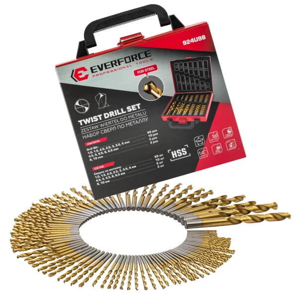 Сверла по металлу, набор 99пр. (для работы с мягкими металлами)
