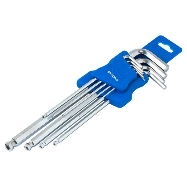 Набор ключей Г-образных 6-гранных экстра длинных с шаром 9пр. (1.5, 2, 2.5, 3, 4, 5, 6, 8, 10мм)в пластиковом держателе