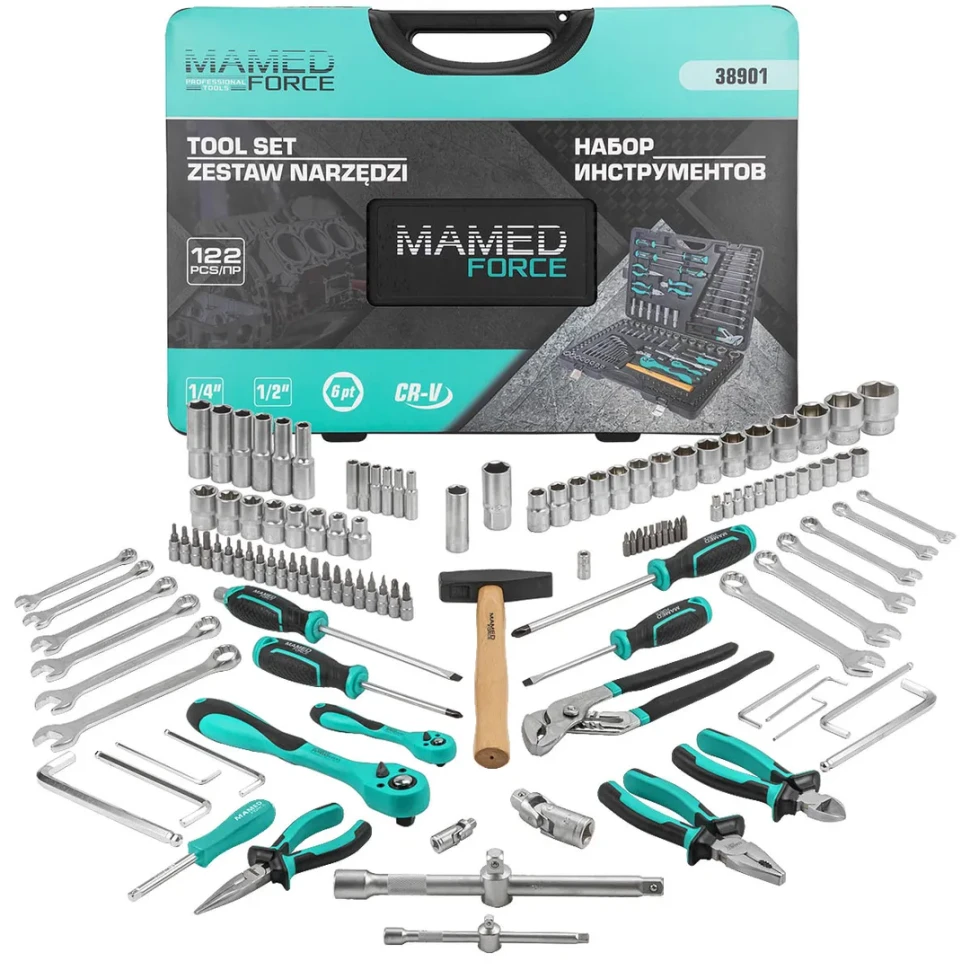 Набор инструментов 122 пр. 1/4'',1/2''(6гр.)