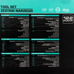 Набор инструментов 122 пр. 1/4'',1/2''(6гр.)(4-32мм)