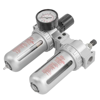 Блок подготовки воздуха 1/4''(фильтр-регулятор+лубрикатор)(10Мк, 800 л/мин, 0-10bar,раб. температура 5°-60°)