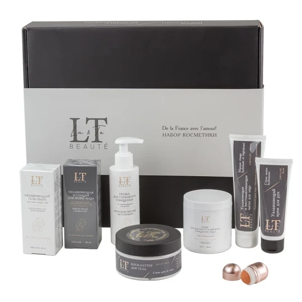 Набор(Увл.эссенция для лица,крем для рук,крем-баттер для тела,увл.патчи для кожи вокруг глаз,пенка для глуб.очищ.со скраб.гранулами,пэды-60шт+массажер