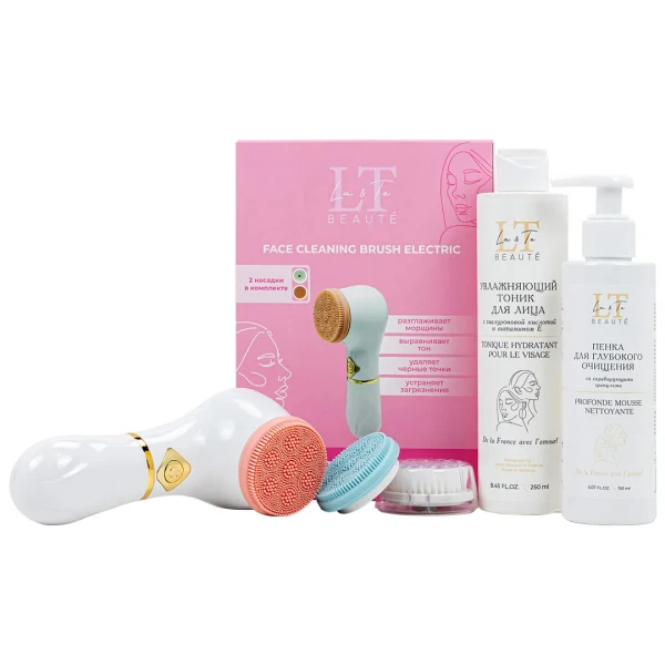 Набор(щетка для лица.пенка LT-1824.увлажняющий тоник LT-1763.пакет комбинированный 30*30)