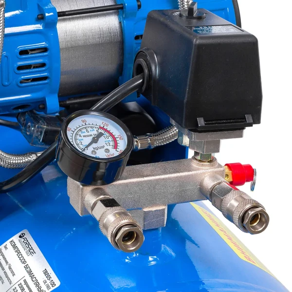 Компрессор 100 л 2-х поршневой с ременным приводом (3кВт, ресивер 100л, 250л/м, 220В)