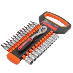 Набор инструментов, головки с трещоткой, набор 27пр., 1/4''