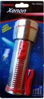 Фонарик переносной светодиодный влагонепроницаемый Sonca Ксенон(HPx21, 2.4V, 0.80A, 2xC/R16/UM2, яркость луча увеличена на 125%), в блистере