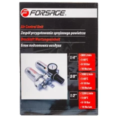 Блок подготовки воздуха 3/8''(фильтр-регулятор+лубрикатор)(10Мк, 1000 л/мин, 0-10bar,раб. температура 5°-60°)