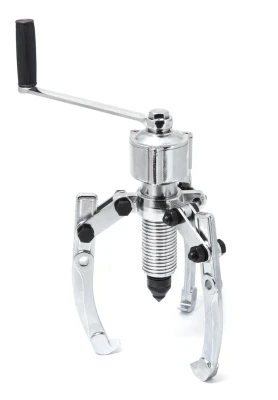 Съемник двух-трех лапый переставной с редуктором, 5т (Ø захвата: 75-200мм, длина лап - 195мм, ход штока-80мм), в кейсе