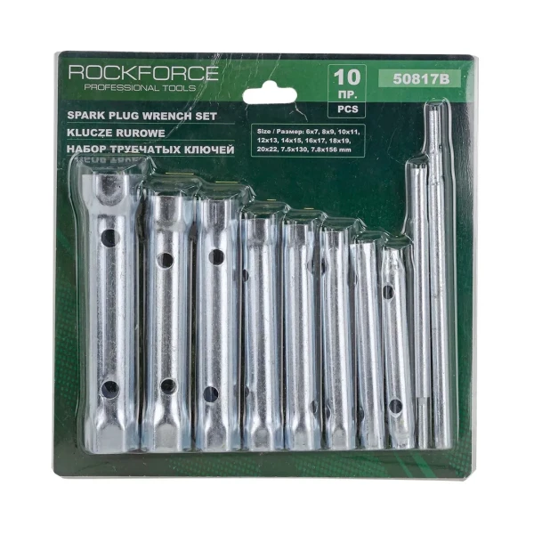 Набор ключей трубчатых торцовых 10пр(6х7,8х9,10х11,12х13,14х15,16х17,18х19,20х22), в блистере