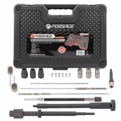 Набор приспособлений для чистки посадочных мест форсунок и свечей накаливания 20пр.(фрезы: 17х17мм-2шт, 15х19мм), в кейсе ''Premium''