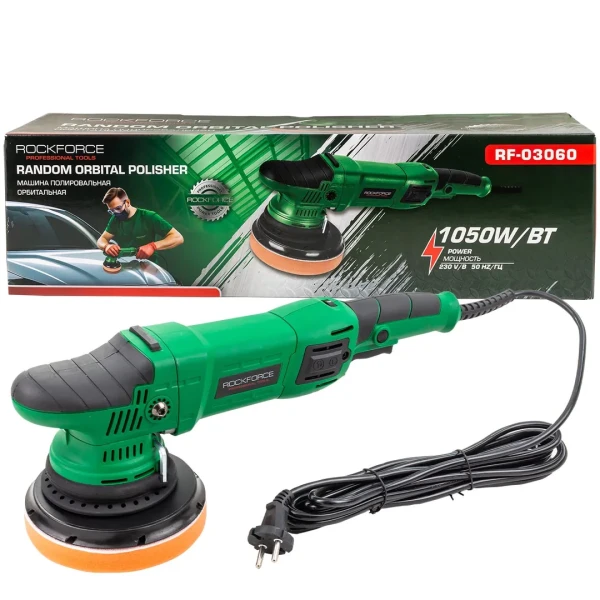 Полировальная машина электрическая эксцентриковая (230V, 1050W, 1400-4800 об/мин, диаметр круга-150мм)