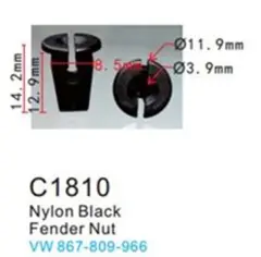 Клипса для крепления внутренней обшивки а/м Фольксваген пластиковая (100шт/уп.)