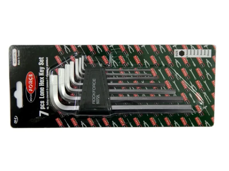 Набор ключей Г-образных 6-гранных длинных 7пр.(2.5, 3-6, 8, 10мм) в пластиковом держателе