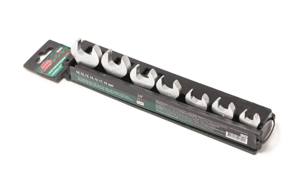 Набор ключей рожковых съемных с шарниром 3/8'', 7пр. (10, 12, 13, 14, 15, 17, 19мм), в пластиковом держателе