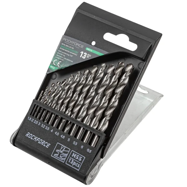 Набор сверл по металлу HSS, 13пр.(1.5/2/2.5/3/3.2/3.5/4/4.5/4.8/5/5.5/6/6.5мм), в пластиковом футляре
