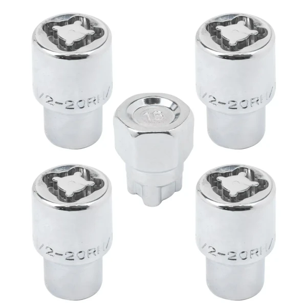 Набор секретных гаек на колесные диски 1/2''RH 5пр.