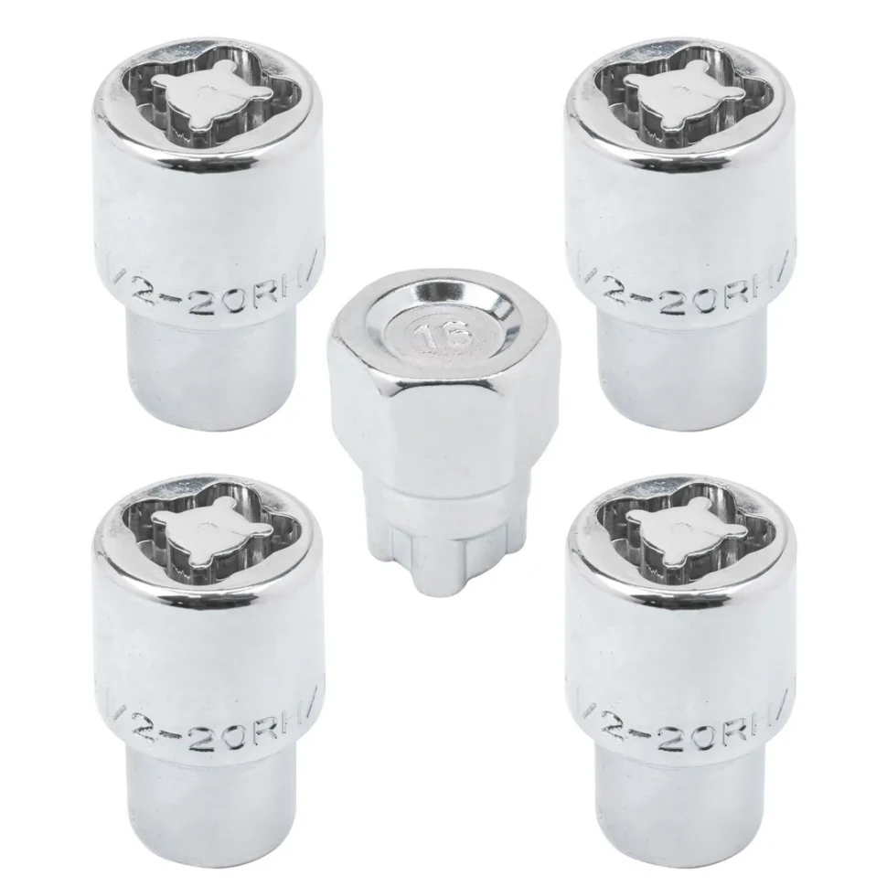 Набор секретных гаек на колесные диски 1/2''RH 5пр.