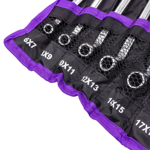 Ключи накидные, отогнутые на 75град., набор 6пр. (6х7, 8х9, 10х11, 12х13, 14х15, 17х19мм)