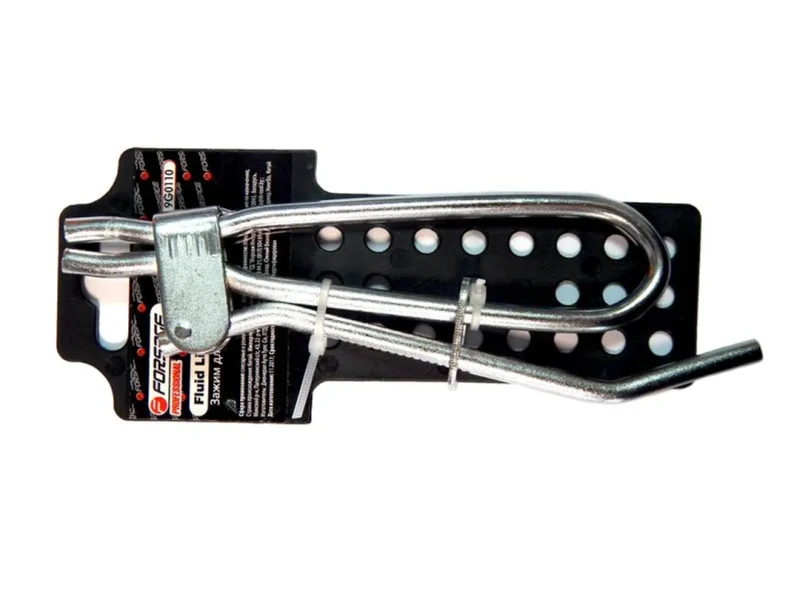 Зажим металлический для шлангов и патрубков, на пластиковом держателе