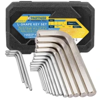 Ключи Г-образные 6-гранные, набор 13+3пр. (2, 2.5, 3-8, 10, 12, 14, 17, 19мм + T25, T30, T40)