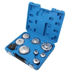 Набор съемников масляных фильтров 3/8'', 9пр.(64.5х14 - 2шт, 88.8х15, 74.2х14, 86.6х16, 27х6, 32х6, 36х6 + съемник самозажимной 63-83мм ), в кейсе