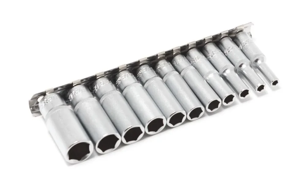 Набор головок глубоких 11пр. 1/4''6гр.(4,5,5.5,6-13мм), на планке