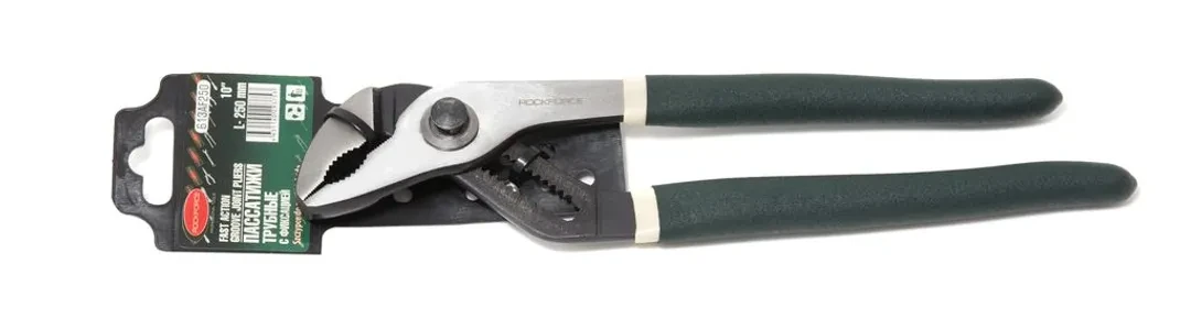 Пассатижи переставные с кнопкой фиксации 10''-250мм, на пластиковом держателе