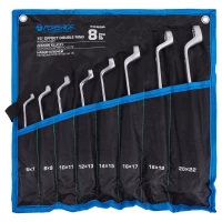 Ключи накидные отогнутые на 75град., набор 8пр. (6х7, 8х9, 10х11, 12х13, 14х15, 16х17, 18х19, 20х22мм)