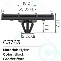Клипса для крепления внутренней обшивки а/м Форд пластиковая (100шт/уп.)