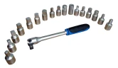 Набор для маслосливных пробок,3/8''18пр(насадка 6-гр:8,9,10,12,14,17мм насадка 4-гр:7,8,10,11,12,13,14мм,5/16'',3/8''гол. 4-гр 10мм насадка 3-гр 10мм)