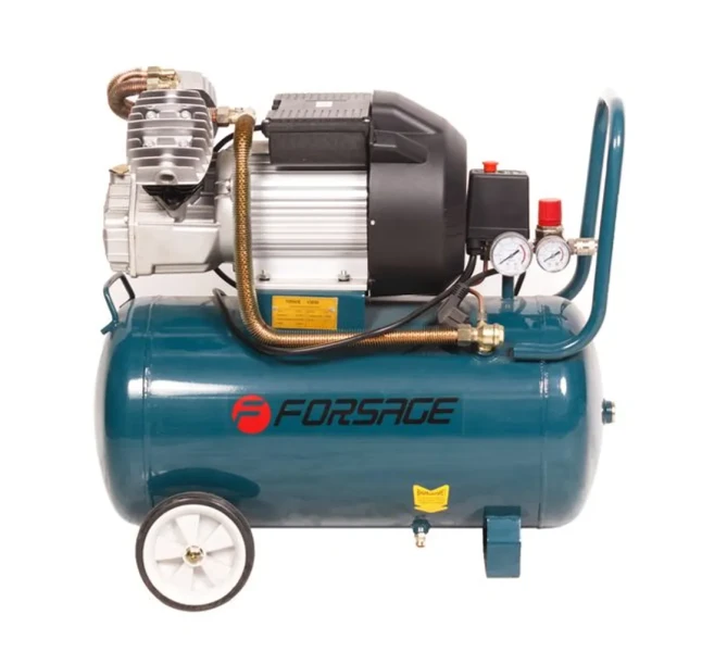 Компрессор 50л 2-х поршневой с прямым приводом (2.2кВт, ресивер 50л,8 бар, 356л/м, 220В)