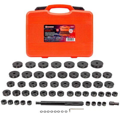 Набор инструментов, оправок для выпрессовки и запрессовки подшипников, втулок, сальников 52пр,в кейсе