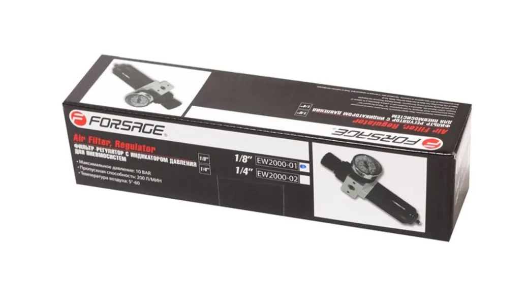 Фильтр-регулятор с индикатором давления для пневмосистем 1/8''(максимальное давление 10bar пропускная способность 200 л/мин температура воздуха 5-60С.5