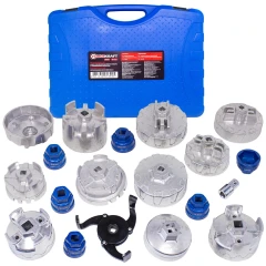 Набор съемников масляных фильтров,19пр.(съемник ''краб''-1шт, съемник ''крышка''-17шт)