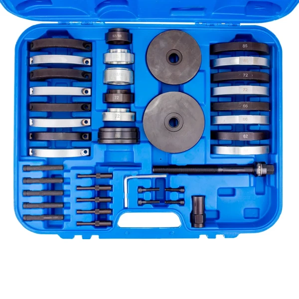 Набор инструментов для ступичных подшипниковVAG(ø62 мм:VWLupo,AudiA2 1.21,ø66 мм:VWPolo,Fabia,ø72 мм:VWPolo,Fabia,ø85 мм:VWT5/Touareg/Multivan)в кейсе