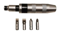 Отвертка ударная с набором бит и адаптером, 6пр (PH2,3х36мм, SL9,11х36мм) в метал. кейсе