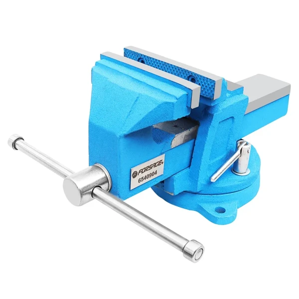 Тиски стальные усиленные поворотные с наковальней 4''-100мм
