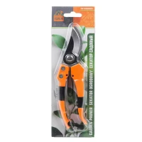 Секатор садовый в пластиковом корпусе с нижней фиксацией (L-200мм) в блистере